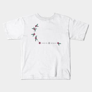 Corona Australis (Southern Crown) Constellation Roses and Hearts Doodle Kids T-Shirt